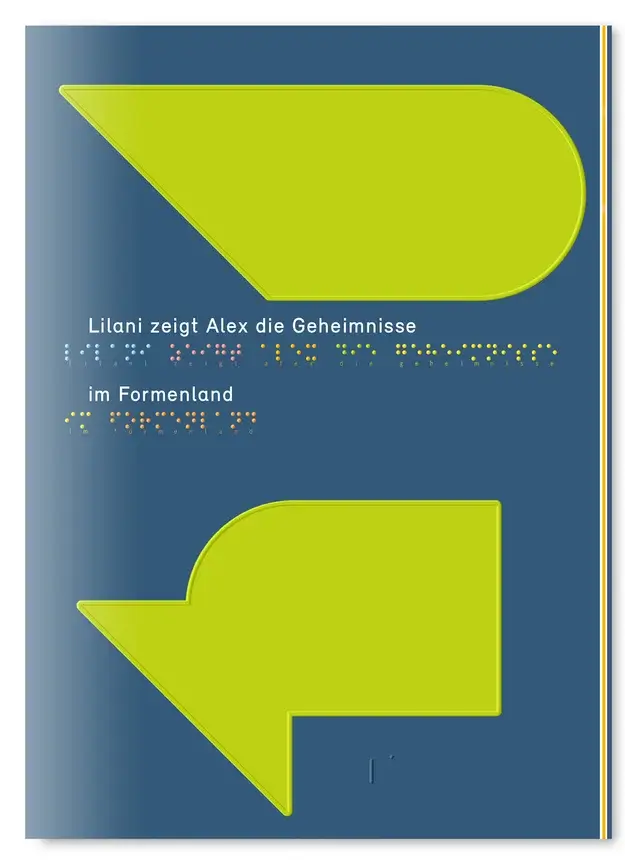 Cover of volume 5 with two light green tactile shapes